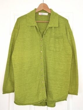 Free People Beach Linen Blend Button Up Shirt Size S